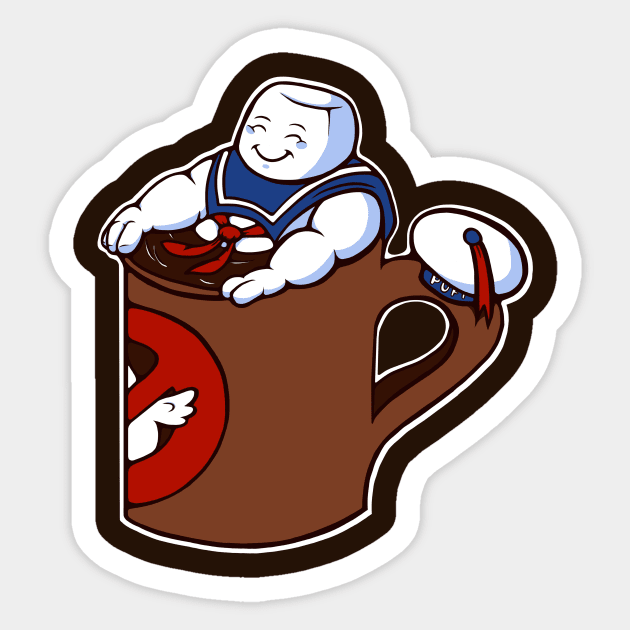 Cup of Stay Puft Sticker by jellysoupstudios